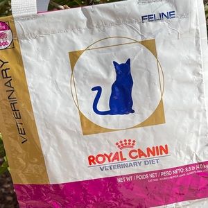 Repurposed cat food bag